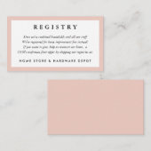 Bruidscadeau registratiekaart met roze lijst informatiekaartje (Voorkant / Achterkant)