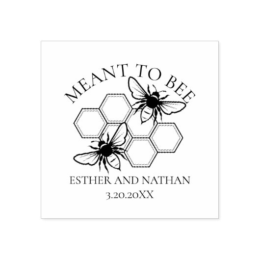 Bruidscadeau rubber stempel Meant to Bee (Afrduk)