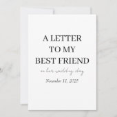 Bruidscadeaus | Persoonlijke "Aan mijn beste vrien Bedankkaart (Voorkant)