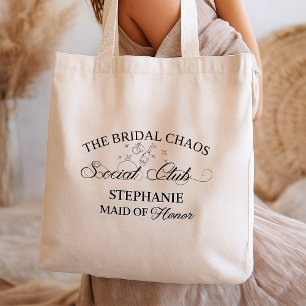 Bruidschaos Sociale Club,Persoonlijke Boho Bruids- Tote Bag