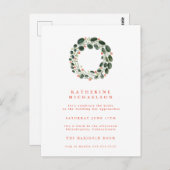 BRUIDSCHAP FEest | Waterverf Krans Uitnodiging (Voorkant / Achterkant)