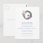 BRUIDSCHAPSBAD | Waterverf Winter Spreeuwen Krans Briefkaart (Voorkant / Achterkant)