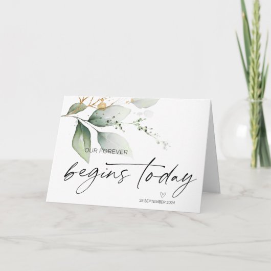 Bruidsdag bruid Onze Forever Begint Vandaag Kaart (Voorkant)