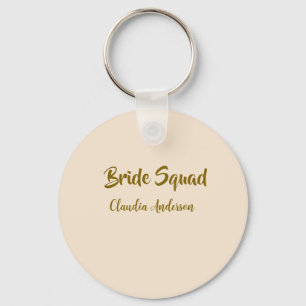 Bruidsdame bruidsteam naam goud oranje trouwen sleutelhanger