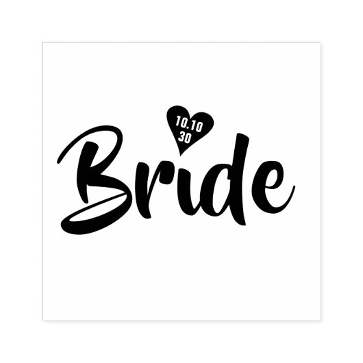 Bruidsdatum Hart gepersonaliseerd Rubberstempel (Afrduk)