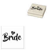 Bruidsdatum Hart gepersonaliseerd Rubberstempel (Gestempeld)