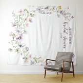 Bruidsdecoratie achtergrond wilde bloemen wandkleed (In Situ (horizontaal))