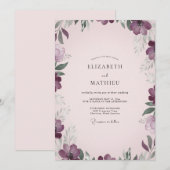 Bruidsdecoratie met Blush Plum Anemone Kaart (Voorkant / Achterkant)