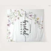 Bruidsdecoratie met wilde bloemen achtergrond wandkleed (Voorkant (horizontaal))