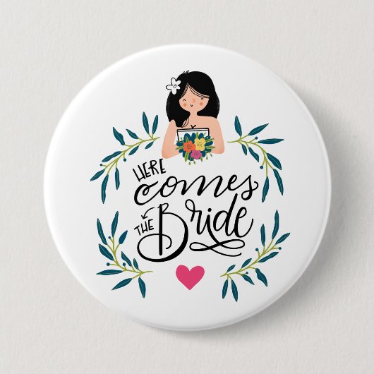 Bruidsdecoratie Ronde Button 7,6 Cm (Voorkant)