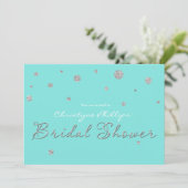 Bruidsdiner Uitnodiging Aqua Blauw Zilver Glitter  (Staand voorkant)