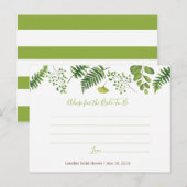 Bruidsdouche Advieskaart met Botanische Varens Uitnodiging Briefkaart (Voorkant / Achterkant)