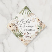 Bruidsdouche bedankje moderne pampagras bladgroen bedankjes labels (Voorkant)