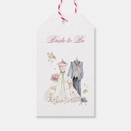 Bruidsdouche Bruid & Bruidegom Roze Crème jurk  Cadeaulabel