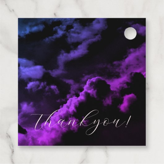 Bruidsdouche 'Cloud nine Black Celestial Galaxy' Bedankjes Labels (Achterkant)