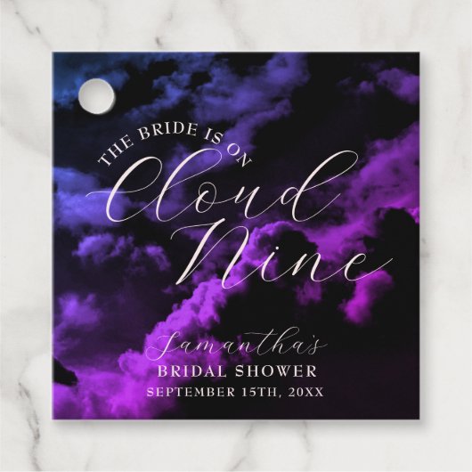 Bruidsdouche 'Cloud nine Black Celestial Galaxy' Bedankjes Labels (Voorkant)