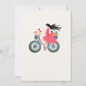 Bruidsdouche Fiets Meisje Herfst Pompoenen Kaart (Achterkant)