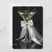Bruidsdouche Martini met sluier en parels Kaart (Voorkant)