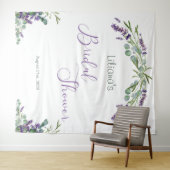 Bruidsdouche met Eucalyptus Loof Lavendel Bloemen Wandkleed (In Situ (horizontaal))