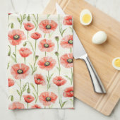 Bruidsdouche met rode klaprozen theedoek (Quarter Fold)