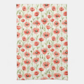 Bruidsdouche met rode klaprozen theedoek (Verticaal)