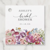 Bruidsdouche met wilde bloemen bedankjes labels (Voorkant)