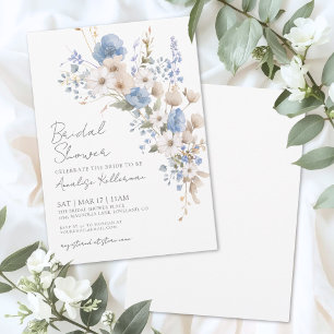 Bruidsdouche met wilde bloemen boeketten kaart