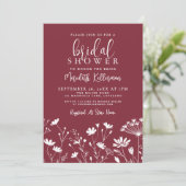 Bruidsdouche met Wilde Bloemen Rood Kaart (Staand voorkant)