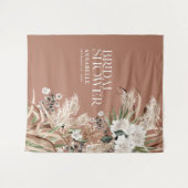 Bruidsdouche pampas moderne elegante terracotta wandkleed (Voorkant (horizontaal))