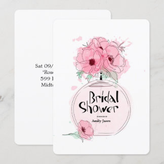 Bruidsdouche Parfumfles met bloemen Kaart