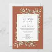 Bruidsdouche per post Groene Hochzeit Terracotta Kaart (Voorkant)