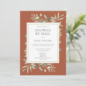 Bruidsdouche per post Groene Hochzeit Terracotta Kaart (Staand voorkant)