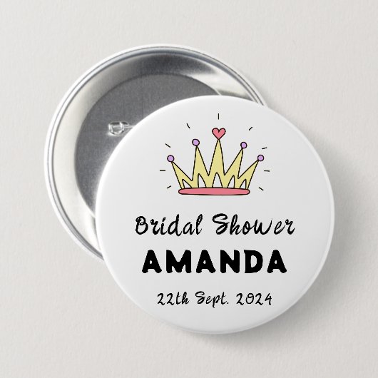 Bruidsdouche Ronde Button 7,6 Cm (Voorkant /achterkant)