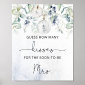 Bruidsdouche-spelletje 'Winter hoeveel kussen' Poster (Voorkant)