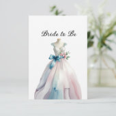 Bruidsdouche Trouwjurk Bruid in wording Kaart (Staand voorkant)