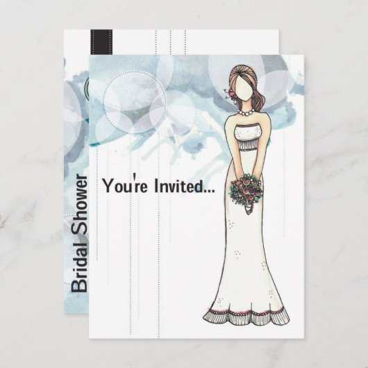 Bruidsdouche uitnodiging (Voorkant / Achterkant)