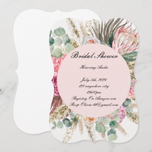 BRUIDSDOUCHE UITNODIGING (Voorkant / Achterkant)