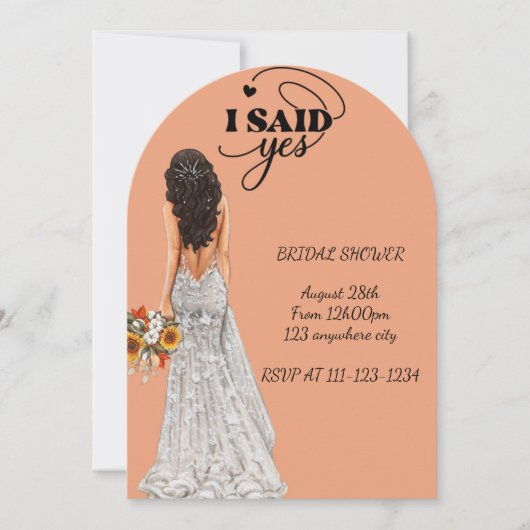 BRUIDSDOUCHE UITNODIGING (Voorkant)