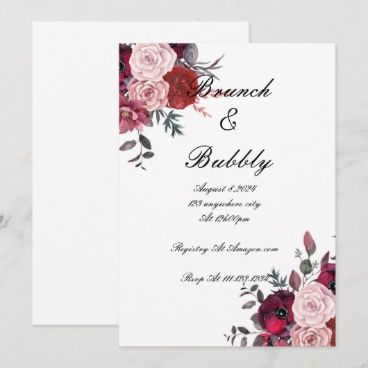 BRUIDSDOUCHE UITNODIGING (Voorkant / Achterkant)