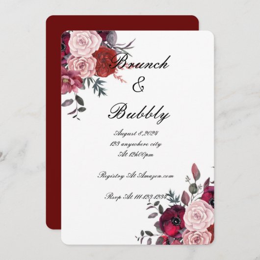 BRUIDSDOUCHE UITNODIGING (Voorkant / Achterkant)