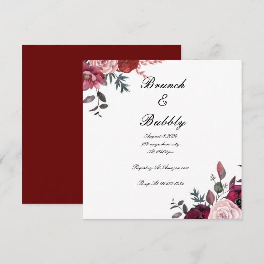 BRUIDSDOUCHE UITNODIGING (Voorkant / Achterkant)