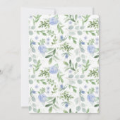 Bruidsdouche uitnodiging Blauwe Waterverf (Achterkant)