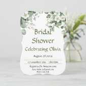 BRUIDSDOUCHE UITNODIGING BLOEMEN BOTANISCH (Staand voorkant)