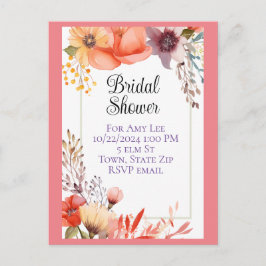 Bruidsdouche uitnodiging briefkaarten