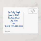 Bruidsdouche uitnodiging briefkaarten (Achterkant)