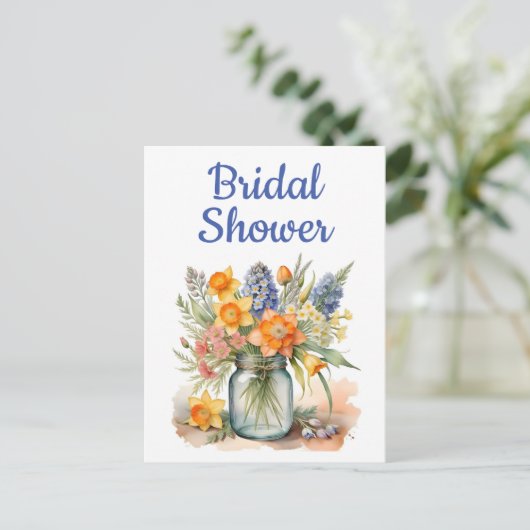 Bruidsdouche uitnodiging briefkaarten (Staand voorkant)