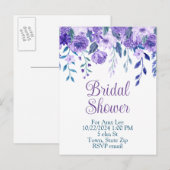 Bruidsdouche uitnodiging briefkaarten (Voorkant / Achterkant)