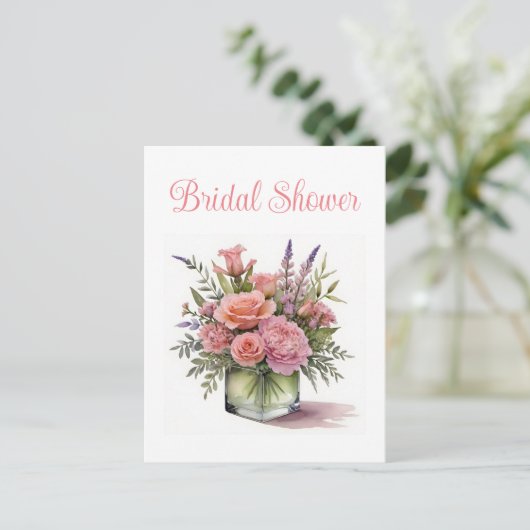 Bruidsdouche uitnodiging briefkaarten (Staand voorkant)