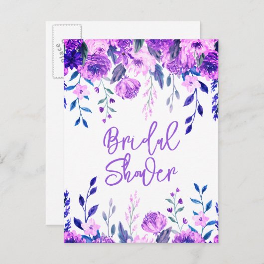 Bruidsdouche uitnodiging briefkaarten (Voorkant / Achterkant)