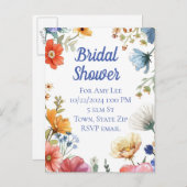 Bruidsdouche uitnodiging briefkaarten (Voorkant / Achterkant)